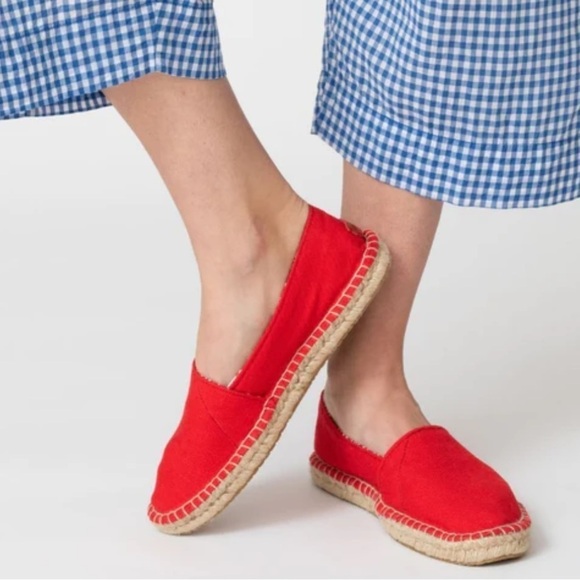 Ubuntu Red canvas Afridrilles (espadrilles) slip on flat shoes Sz 10 new - Picture 7 of 14